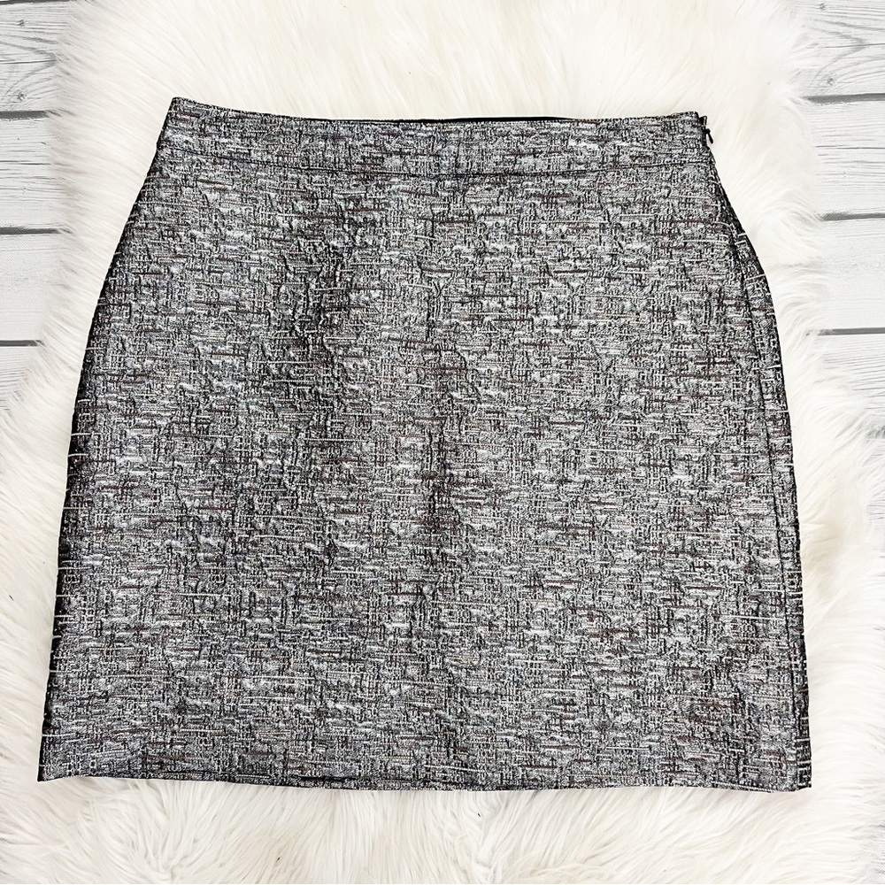 Banana Republic Silver Metallic Pencil Skirt